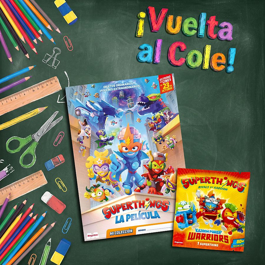 Revista Clan Agosto 2026 - Imagen de la checklist y el sobre de Superthings