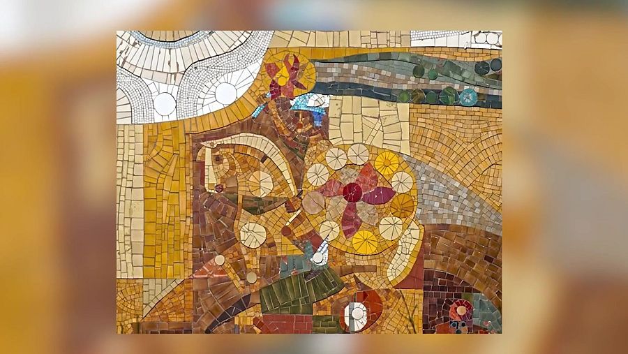 Imatge del mosaic enderrocat a Mataró.