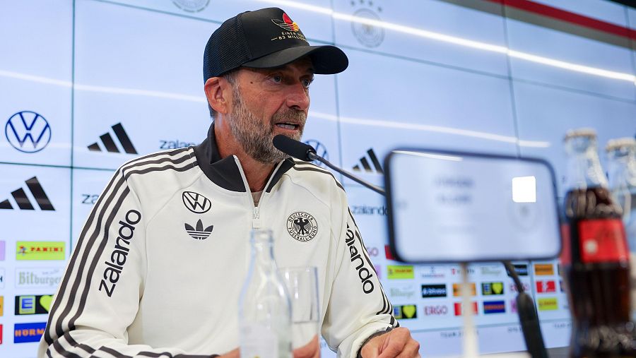 El seleccionador de Alemania, Jürgen Klopp, durante una rueda de prensa en Frankfurt.