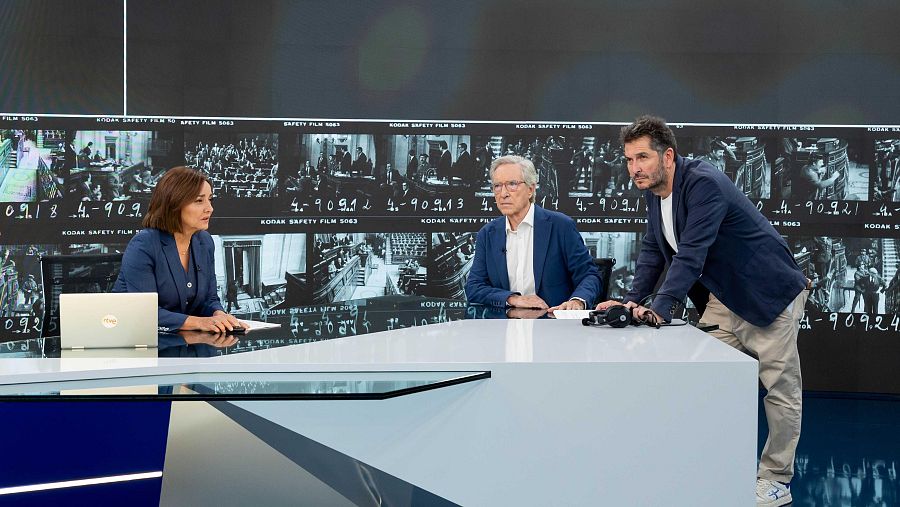 Carlos del Amor con Pepa Bueno e Iñaki Gabilondo