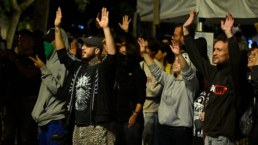 Un momento de la manifestación convocada por la organización Blocus este viernes en Palma de Mallorca