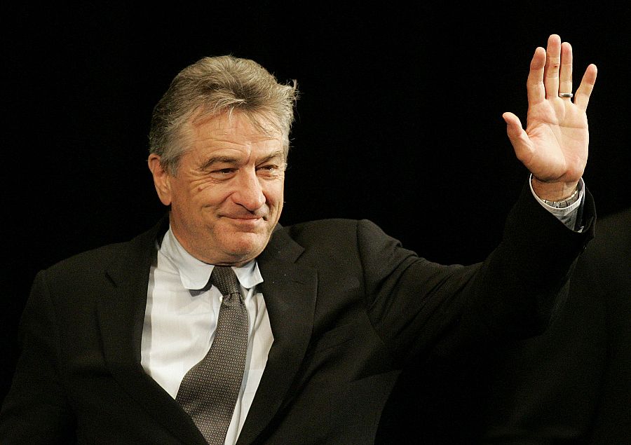 Robert De Niro greets spectators before a screening of the movie "New York, New York" at the Karlovy Vary International Film Festival