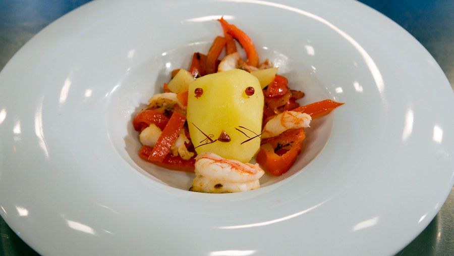 Receta de león come gamba de Alberto en MasterChef