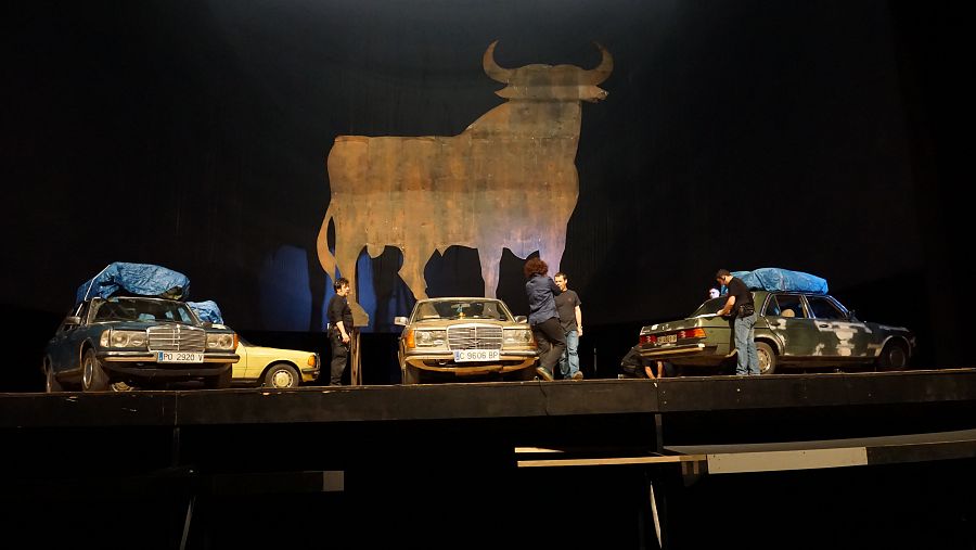 Un momento de los ensayos de Carmen en el escenario del Liceu