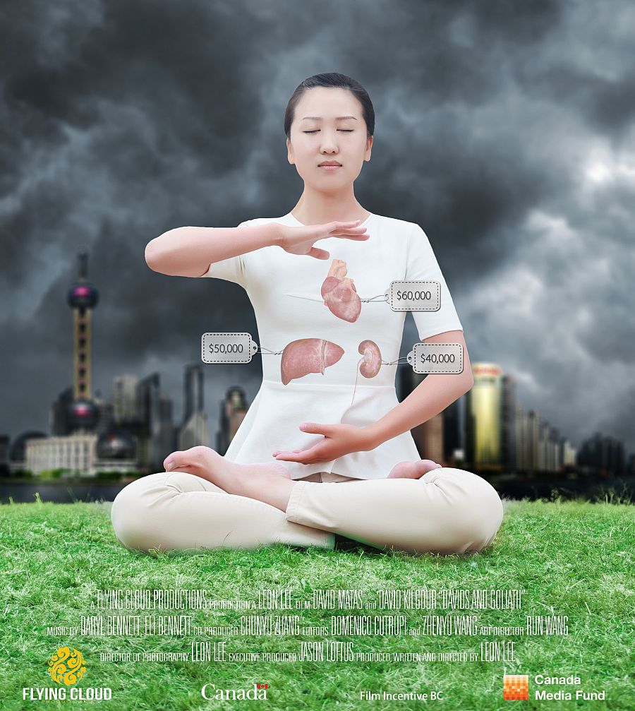 Poster del documental "Cosecha humana", sobre el tráfico ilegal de órganos en China.