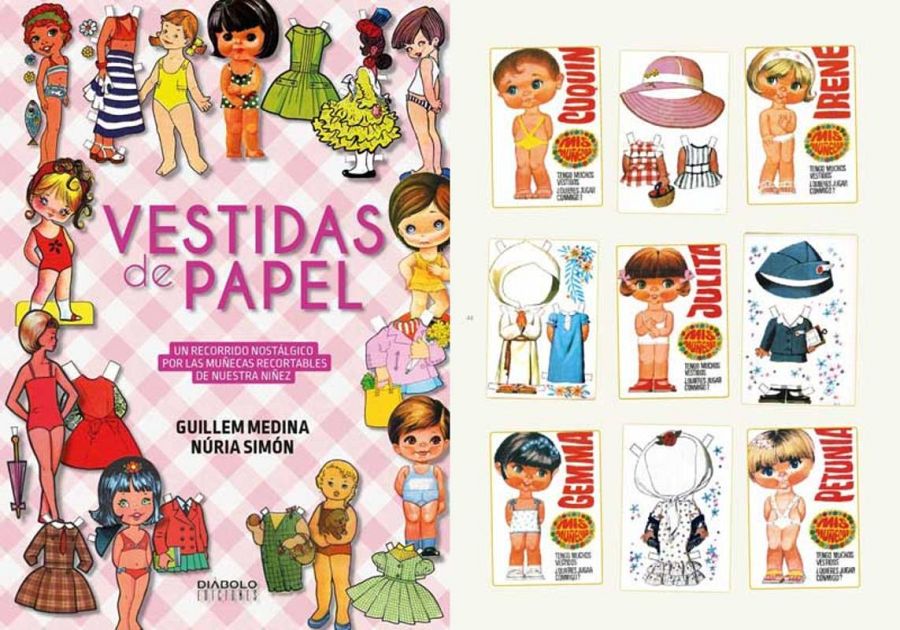 Portada y página de 'Vestidas de papel'