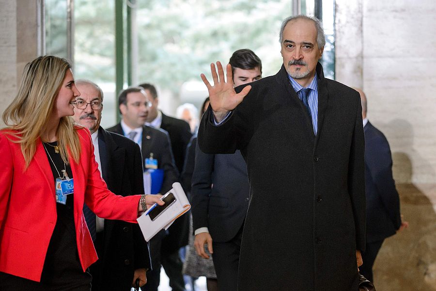 El embajador sirio ante la ONU y jefe de la delegación del Gobierno de Damasco, Bachar al Yafari