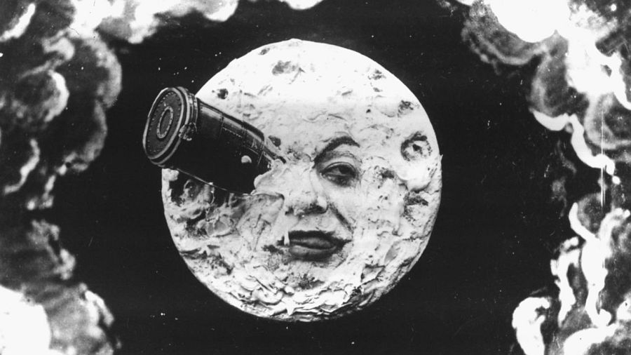 Escena de 'Viaje a la luna' ('Le voyage dans la Lune', 1902), de Mèliés