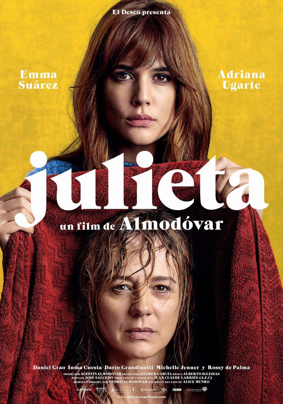 Este es el cartel oficial de "Julieta", la próxima cinta de Almodóvar, con Emma Suárez y Adriana Ozores