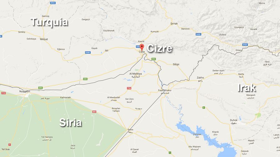 La localidad turca de Cizre, próxima a las fronteras con Irak y Siria