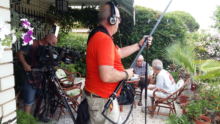 Un momento del rodaje del documental "La máscara y la palabra"