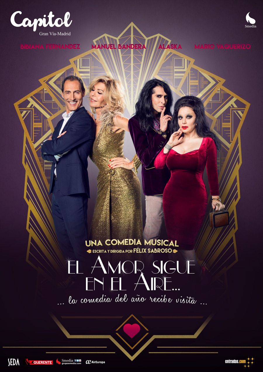 Cartel de la comedia musical 'El amor sigue en el aire'