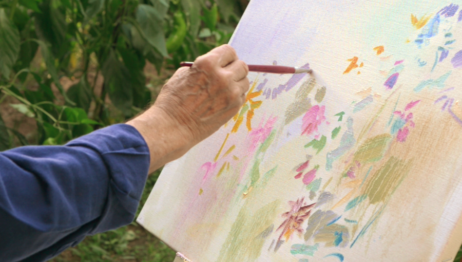 Julián, pintando