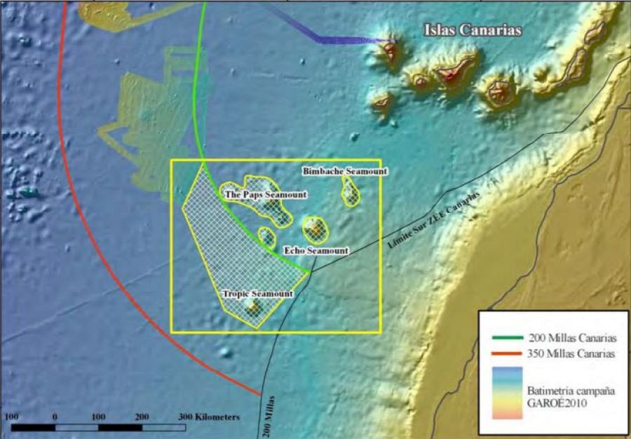 Localización de Tropic y del resto de islas que componen la llamada "Provincia Volcánica de las Islas Canarias".