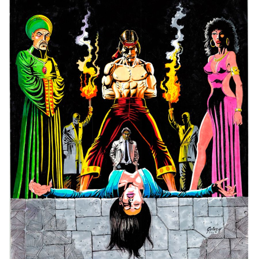Ilustración de Paul Gulacy de 'Shang-Chi, maestro del Kung-Fu',