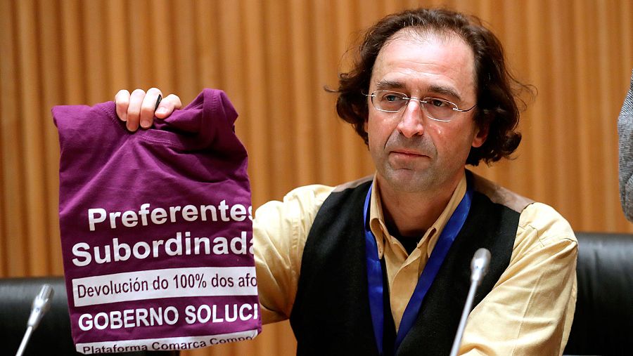 Xesús Domínguez, portavoz de la coordinadora de plataformas de afectados por las preferentes en Galicia