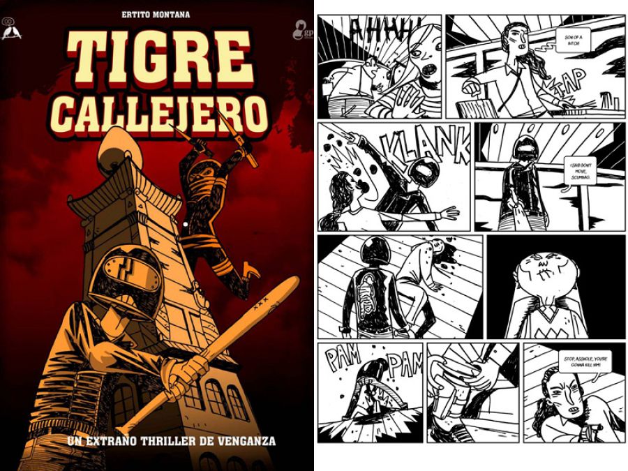 Portada y página de 'Tigre callejero'