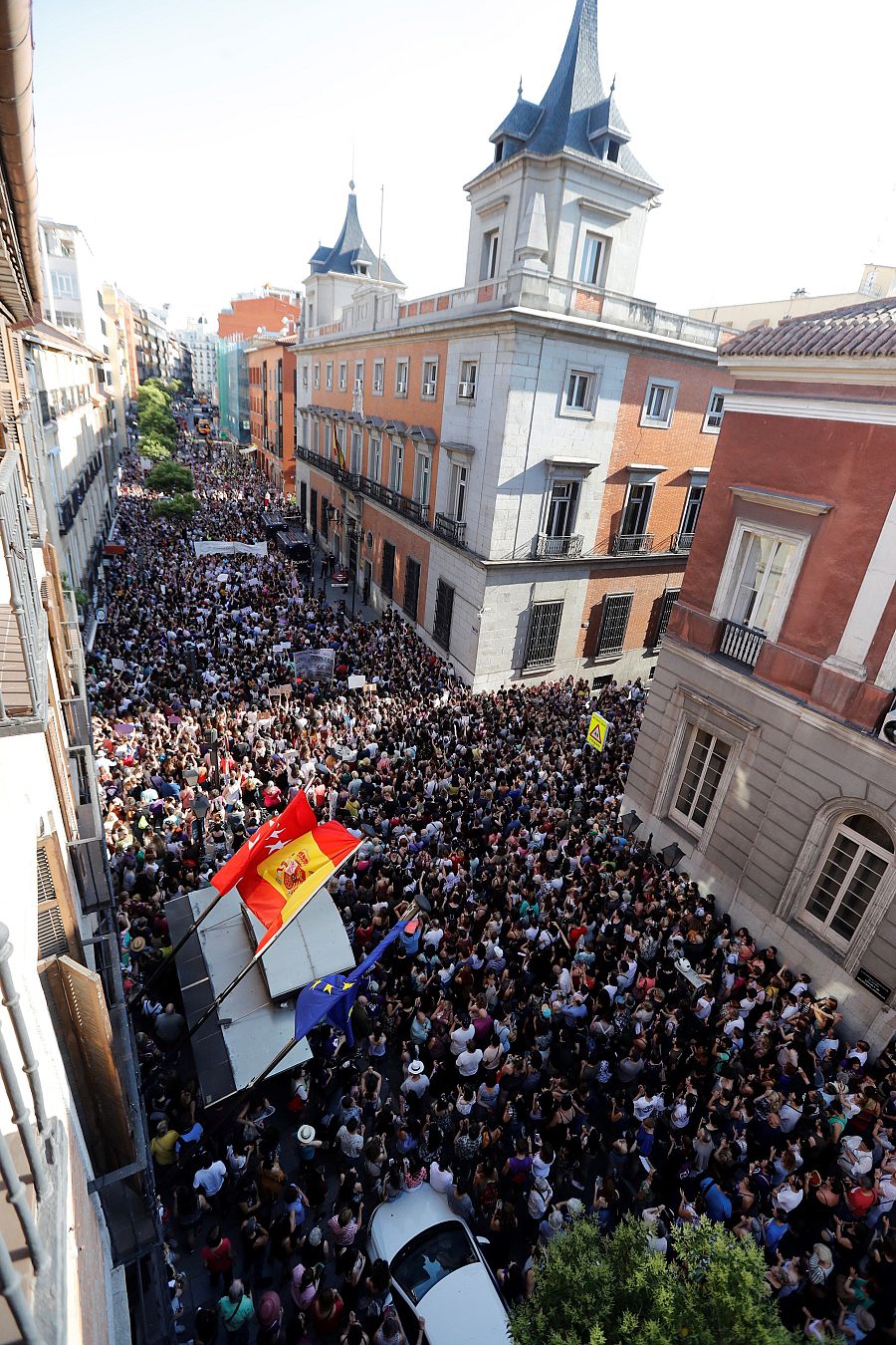 Vista de la manifestación frente al Ministerio de Justicia, en Madrid
