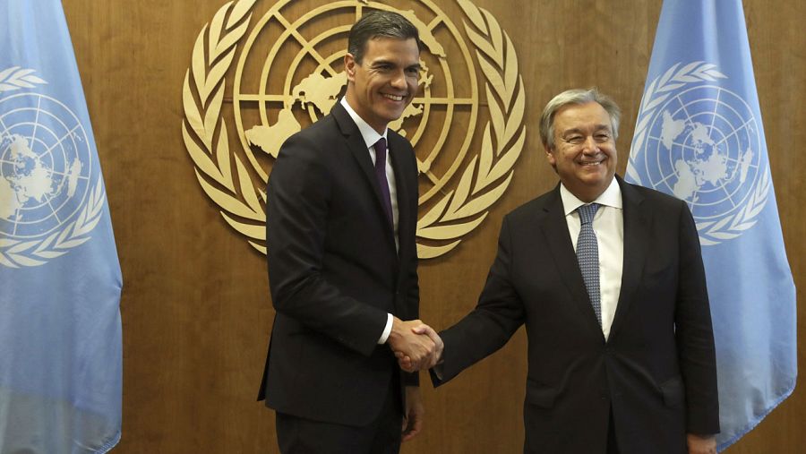 Pedro Sánchez y Antonio Guterres
