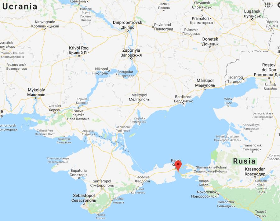Situación del estrecho de Kerch, entre el mar de Azov y el mar Negro