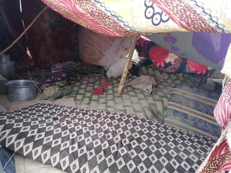 Una de las tiendas abandonadas por los terroristas del Daesh