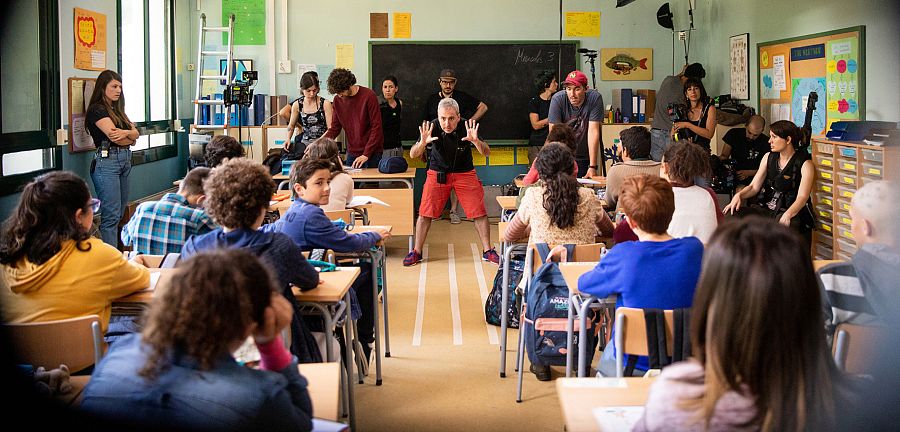 Otro momento del rodaje de la película