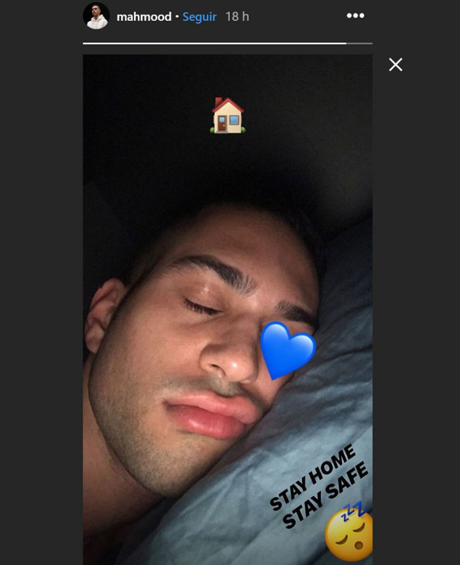 Mahmood, representante de Italia en Eurovisión 2019 sube esta storie a Instagrma en la que predica con el ejemplo para frenar la expansión del coronavirus: "Yo me quedo en casa"