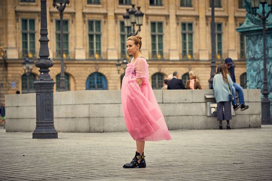 El vestido de tul rosa de Molly Goddard, el más emblemático de la serie