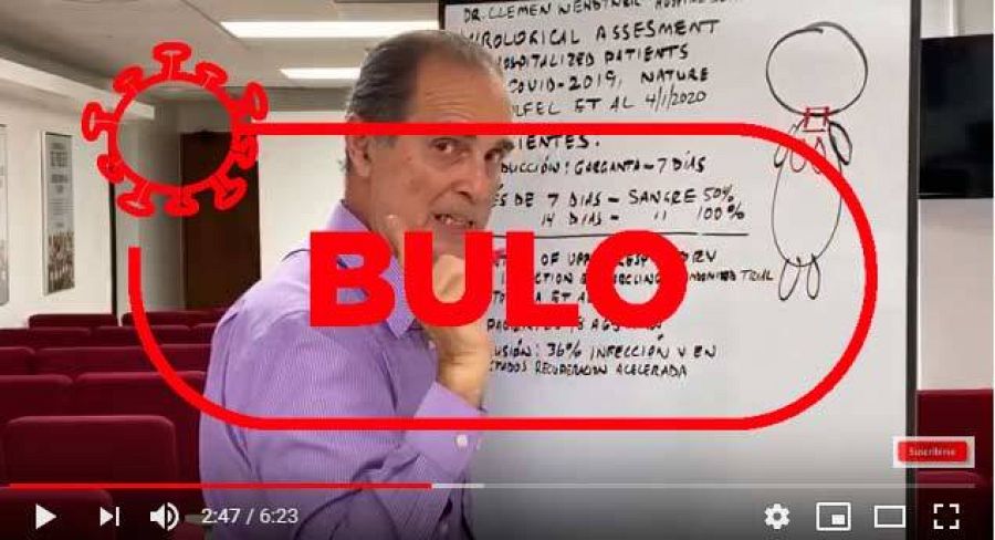 Captura del bulo sobre la curación del coronavirus con gárgaras de agua y sal.