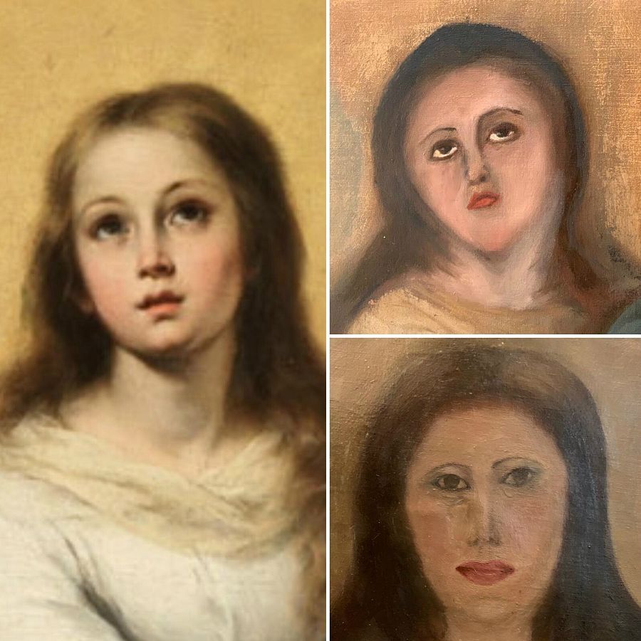 El antes, durante y después de la "restauración" de esta obra