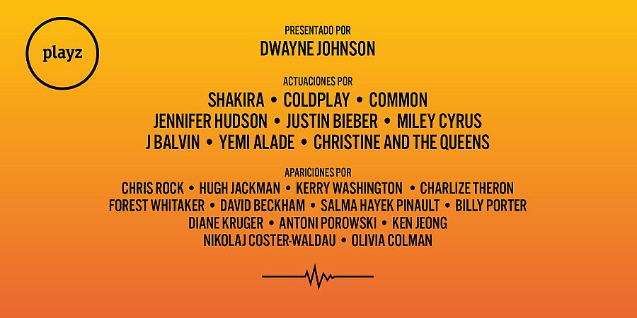 Cartel de artistas del concierto Global Goal de Playz