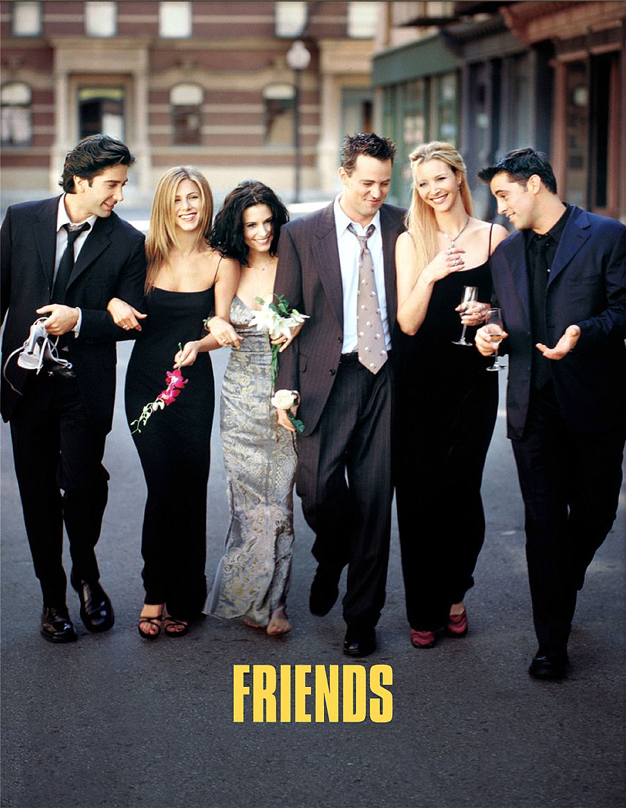 FOTOGRAFIA PROMOCIONAL DE LA SERIE DE TELEVISION " FRIENDS " EN HOLLYWOOD