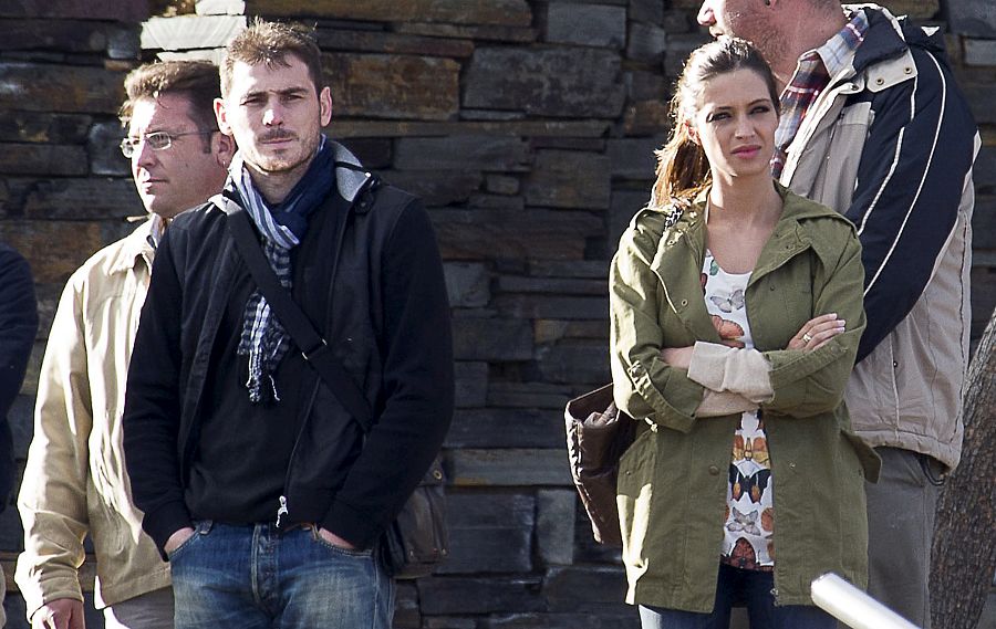 Íker Casillas y Sara Carbonero durante el rodaje del programa "El día que vivimos un sueño"
