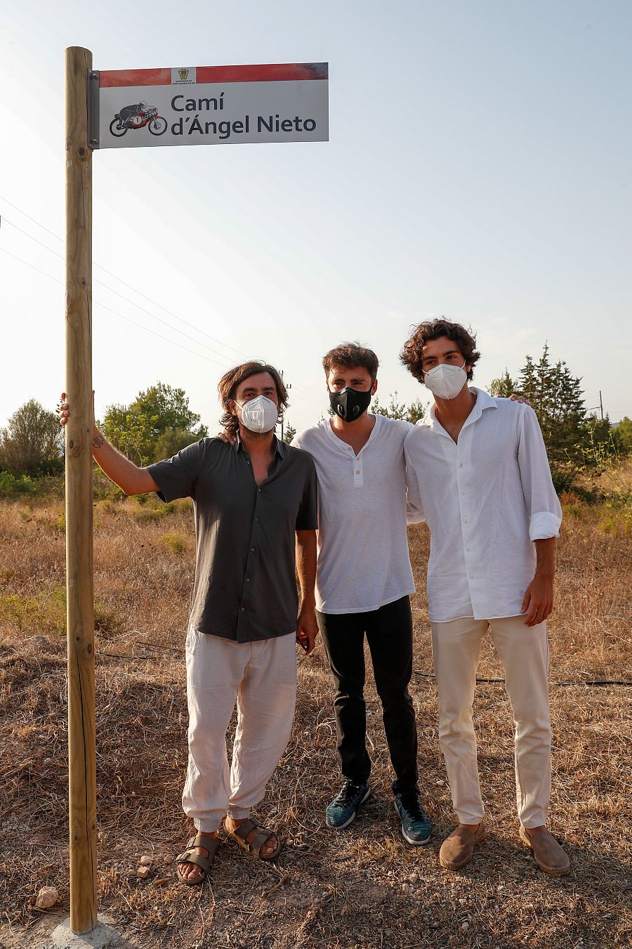 Hugo; Angel "Gelete" y Pablo Nieto en el homenaje a su padre en Ibiza