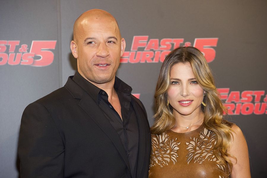 Elsa Pataky junto a Vin Diesel en la promoción de "Fast and Furious 5"