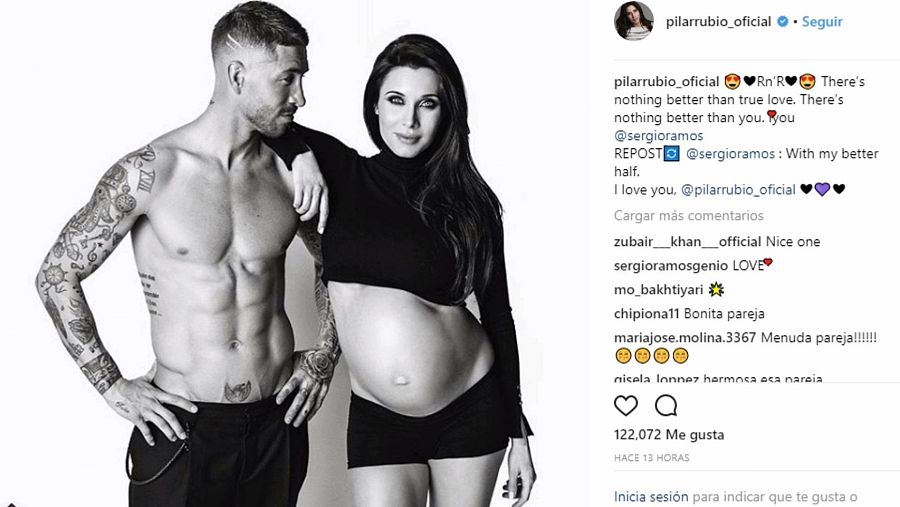 Sergio Ramos y Pilar Rubio posan en la recta final de uno de los cuatro embarazos de la presentadora