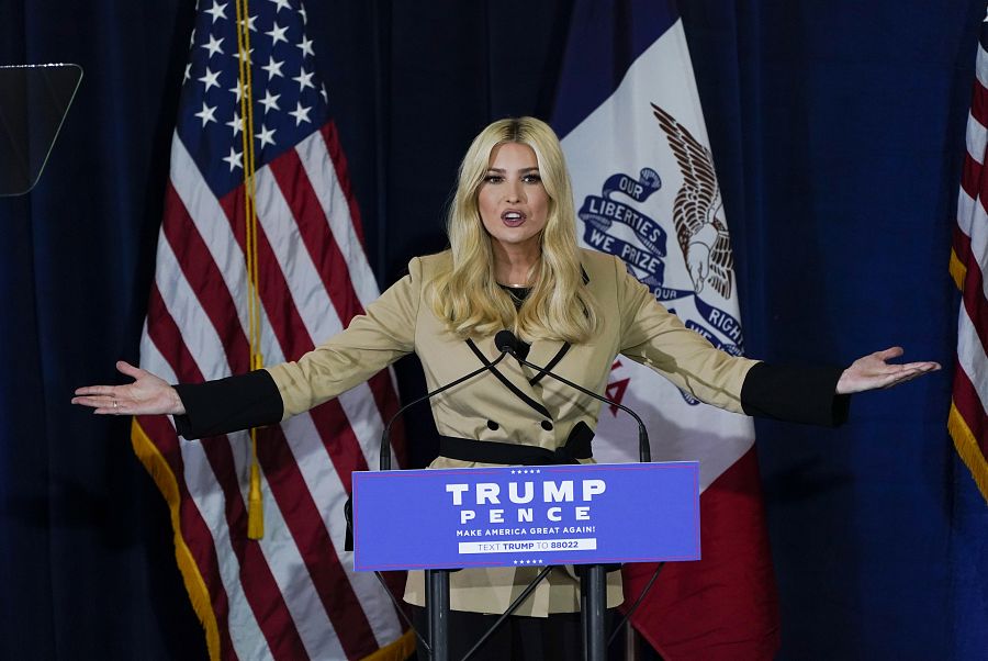 Ivanka Trump en el último evento de campaña en Iowa