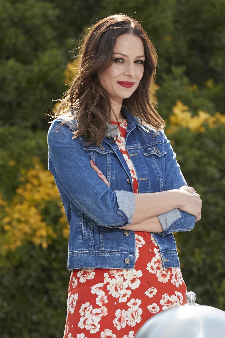 La presentadora y ex miss Eva González durante el rodaje de la 3 temporada del programa "MasterChef Celebrity"