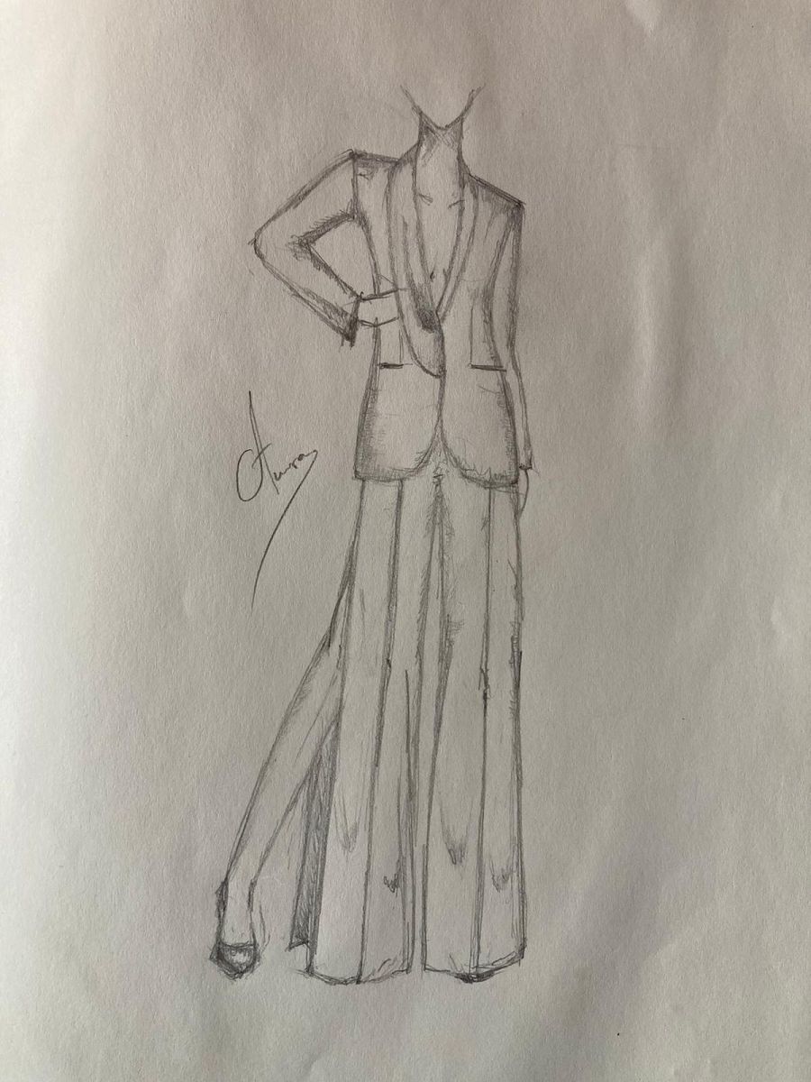 Boceto del traje de Rozalén, de la firma Otrura