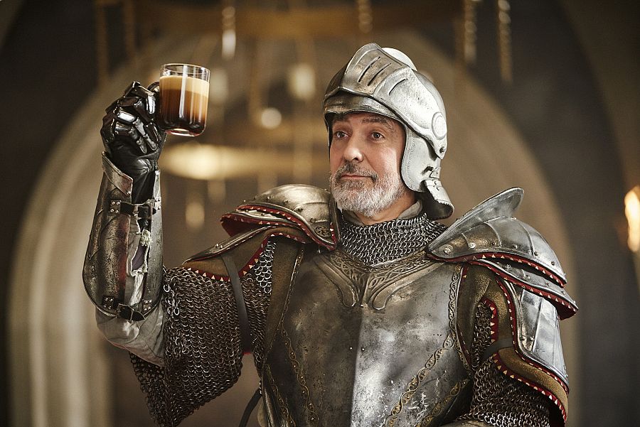 El actor George Clooney durante la grabación de un anuncio
