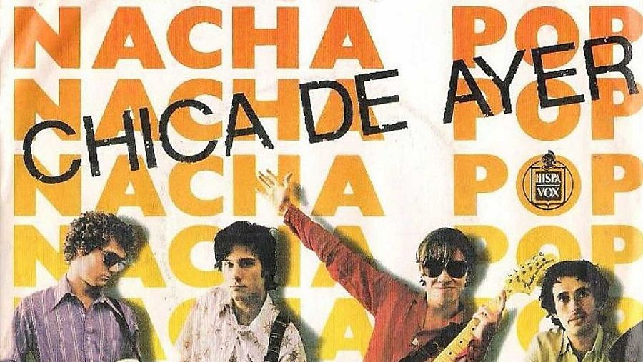 Imágen del single "Chica de Ayer" con los integrantes de Nacha Pop