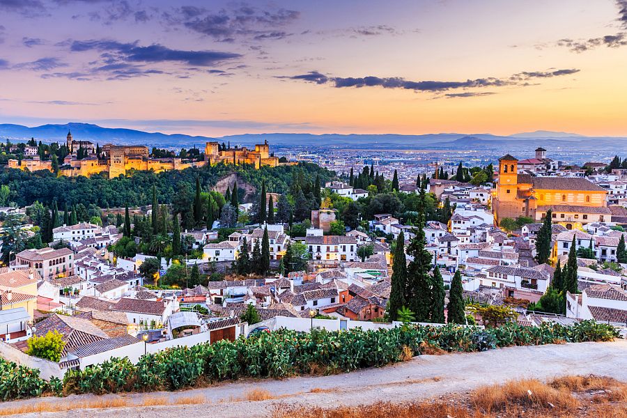 Atardecer en la ciudad de Granada