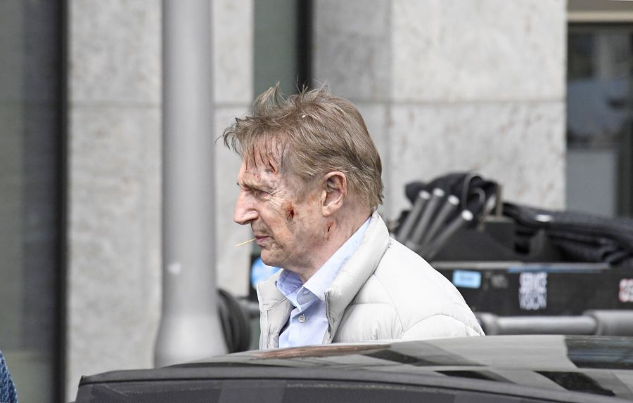 Liam Neeson en el rodaje de la película 'Retribution'