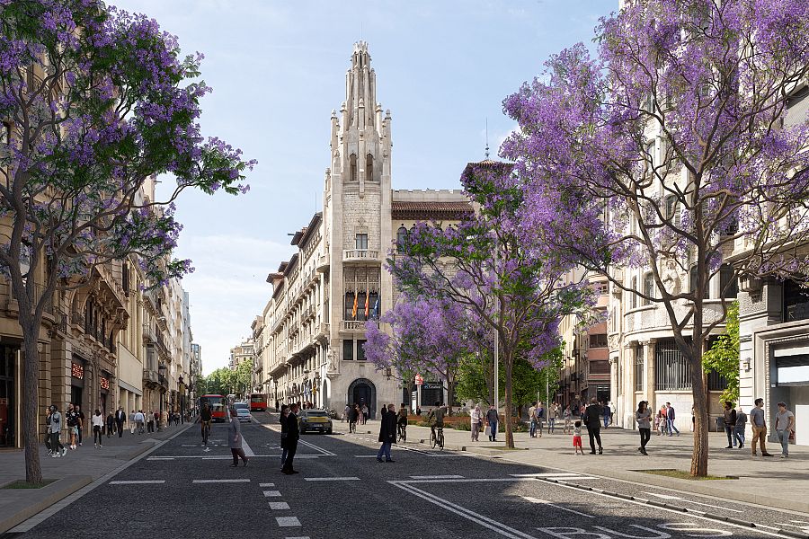 Imatge de com quedaria la Via Laietana després de la transformació