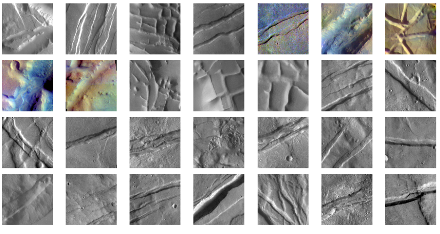 Diferentes imágenes de la superfice marciana captadas por las sondas de la misión Mars Odyssey  de la NASA.