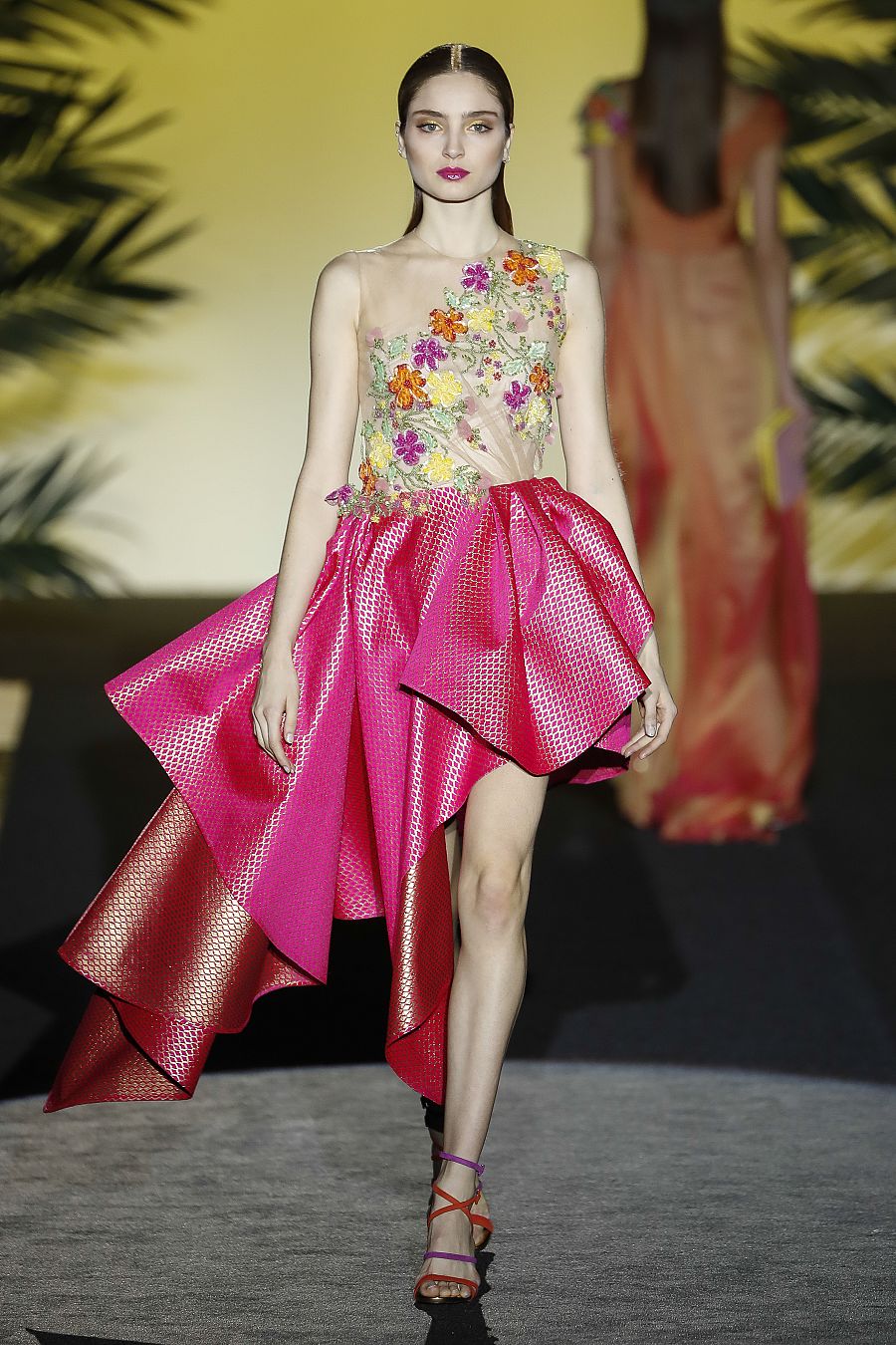 Paula Willems en el desfile de Hannibal Laguna en Cibeles durante la MBFW Madrid 2018
