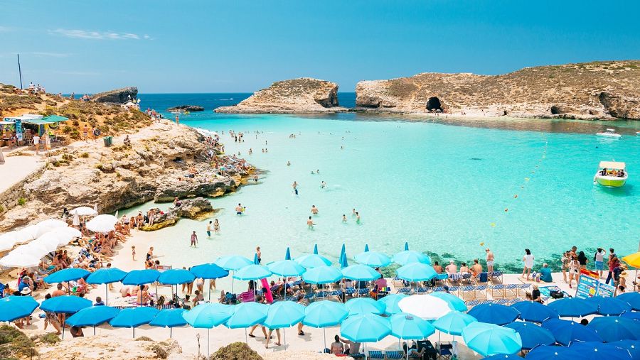 Blue Lagoon con turistas
