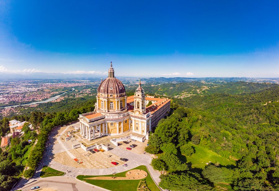 Imágenes aéreas de Basílica de Superga, Turín