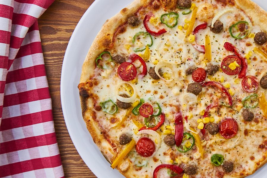 Pizza con pimientos