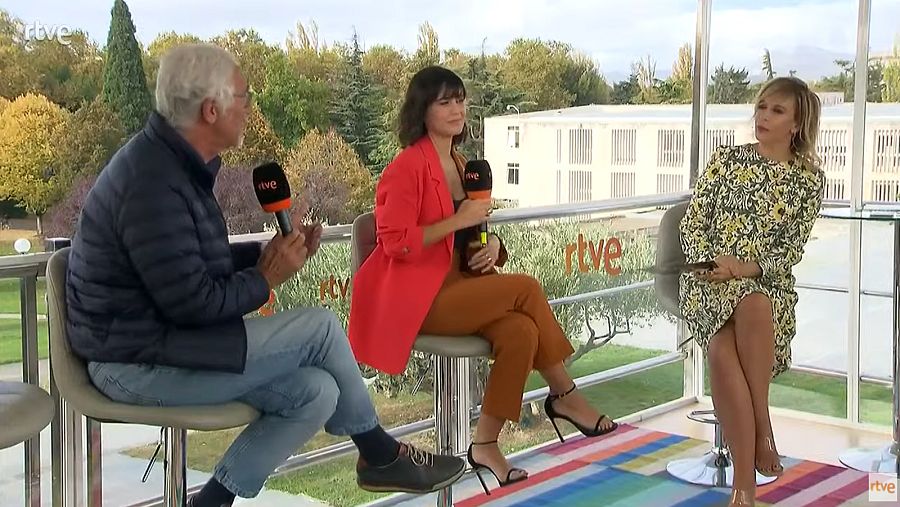 María Eizaguirre, con Javier Solano y Elena S. Sánchez